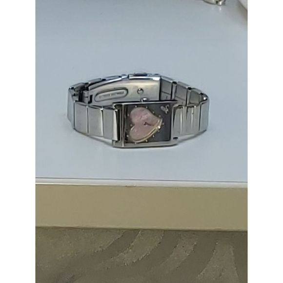 Anne Klien pink & silver heart watch - Picture 3 of 8